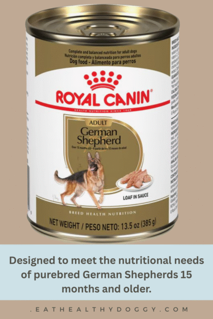 can of Royal Canin dog food for German Shepherds