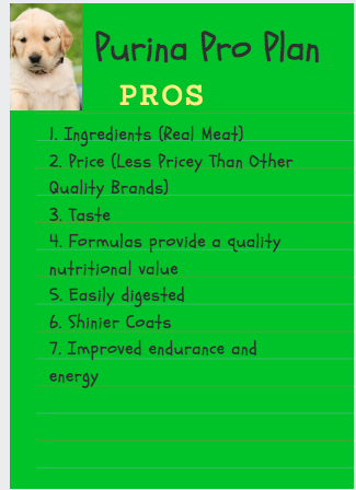 purina pro plan dog food - pros