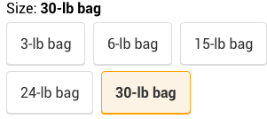 chewy product sizes