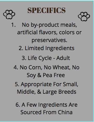  purina beyond dog food - specifics chart