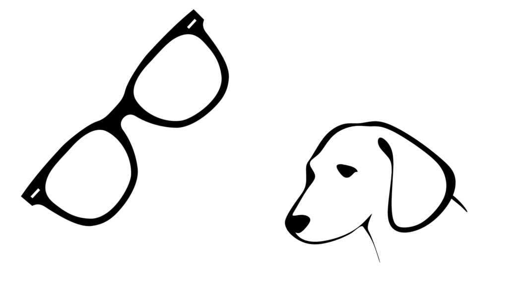 glasses and a dog