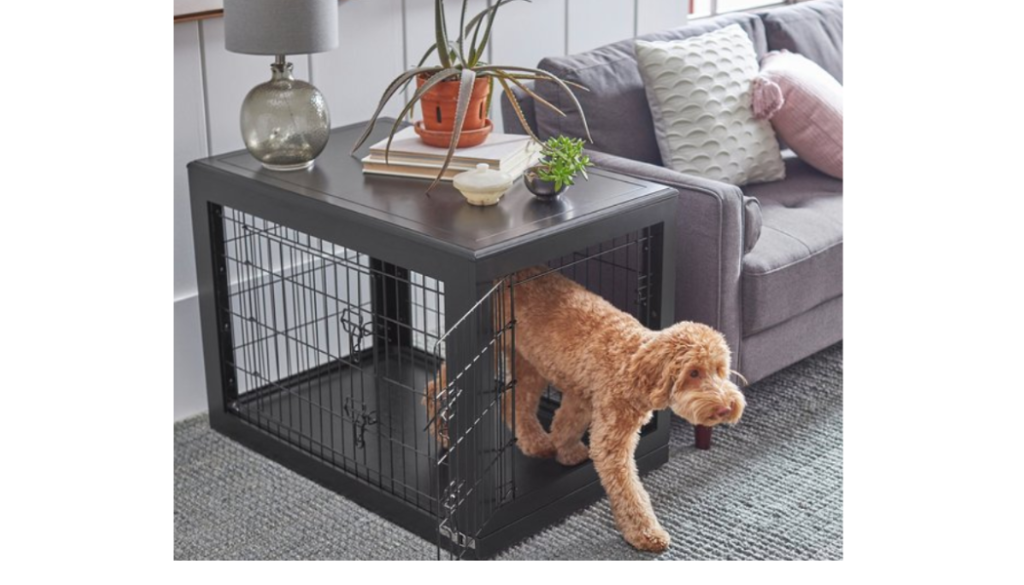 Frisco Double Door Furniture Style Dog Crate, Black