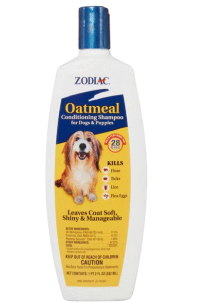 bottle of puppy shampoo for fleas