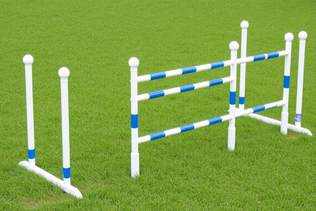 Dog weaving through agility poles with precision